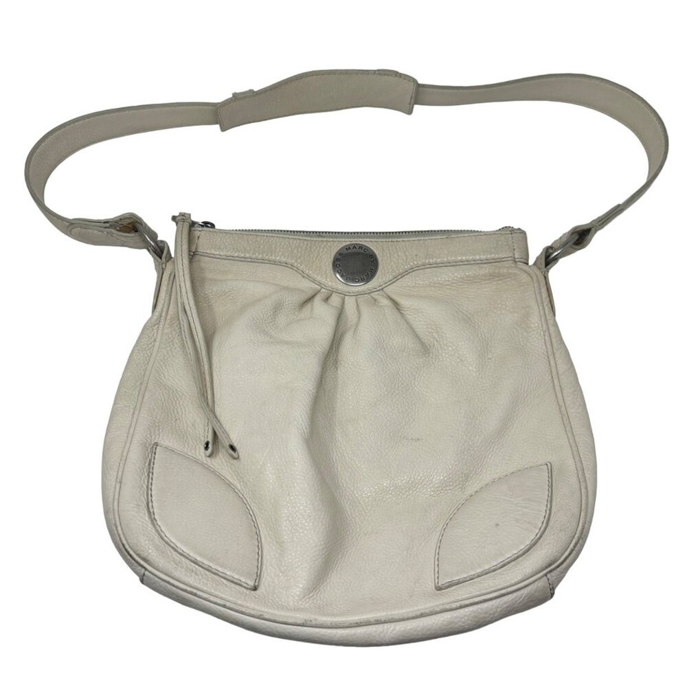 Marc by Marc Jacobs Shoulder Bag Luz Cream Pebbled Leather Purse AS IS